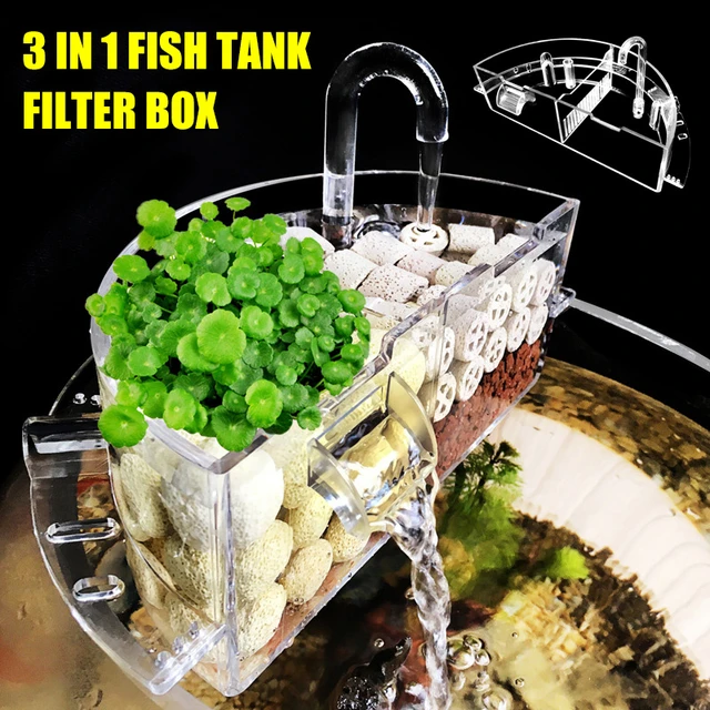3 1 Fish Tank Filter Box Aquarium External Hanging Water Purifier Pet Filters Accessories Aliexpress