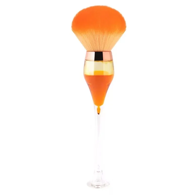 Luxury Wine Glass Make up Brush Soft Nail Art Cleaning Dust Brush Manicure Tool Cosmetic Blush Powder Facial Brush