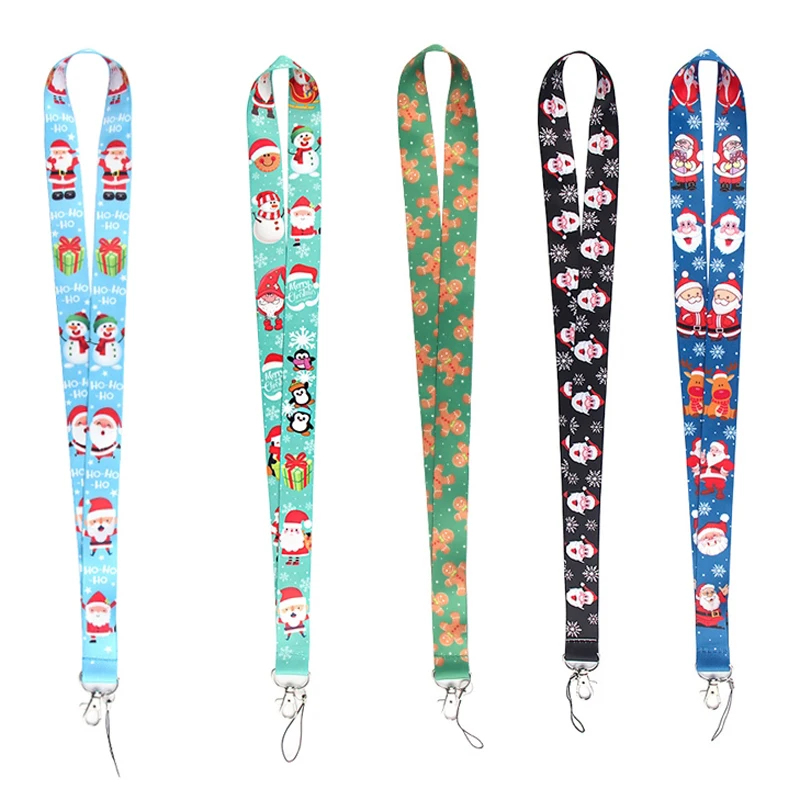 JF0199 سانتا كلوز عيد الميلاد الحبل الرقبة حزام الحبل ل مفتاح بطاقة الهوية أحزمة هاتف USB شارة حامل شنق حبل Lariat اسهم #1