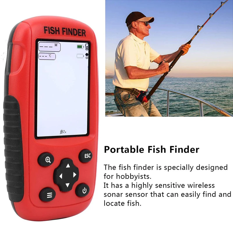 Smart Fish Finder For Bait Boat 50M Depth 200M Wireless Distance Reminder LCD Screen Icon Temperature Display Fishing Accessory