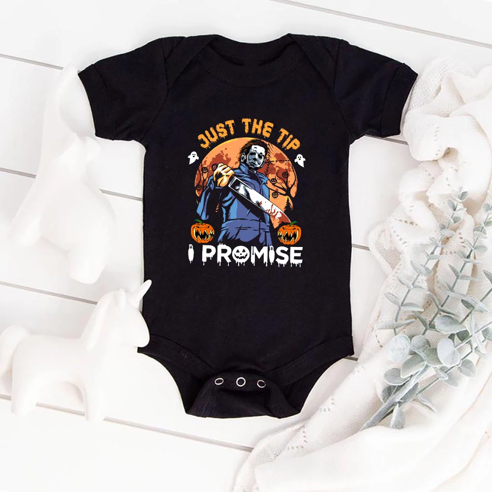 Halloween Baby Boy Clothes Onesies Fashion Harajuku Fall Comfy Newborn Bodysuit Short Sleeve Black Infant Outfits Trick or Treat