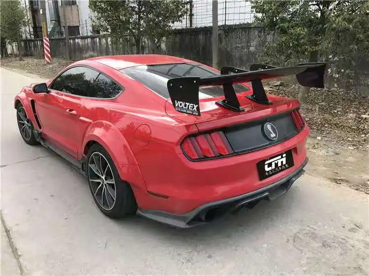 Carbon Fiber Car Rear Wing Trunk Lip Spoilers Elevated Large Spoiler Fits For Ford Mustang Spoiler 2015 2016 2017 2018 2019