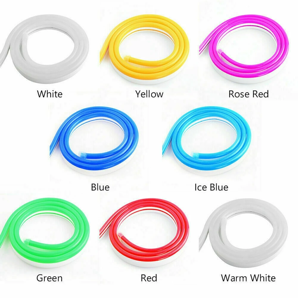 1M-5M DC 12V SMD2835 tubo flessibile in Silicone al Neon impermeabile con striscia luminosa a LED, quattro opzioni di colore