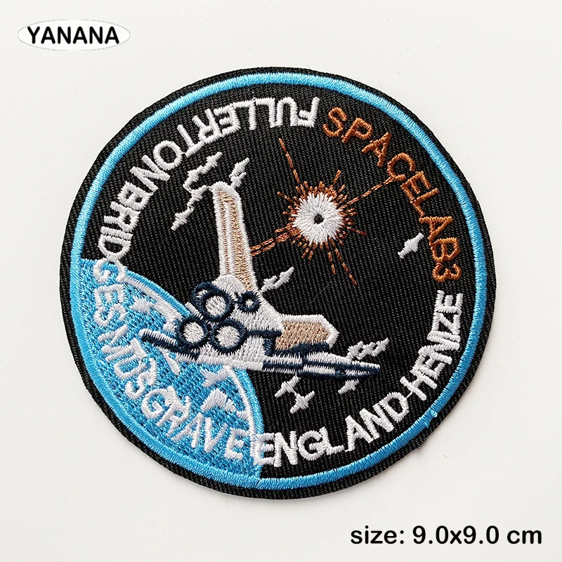 Space ship shuttle Astronaut Iron On Patches Clothing Embroidered Sew on Applique Logo Patch Stripe Badges For Clothes Bag