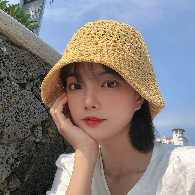 MAXSITI U Breathable hollow knitted Bucket Hat Women fashion basin hat thin spring and summer sun visor fisherman hat