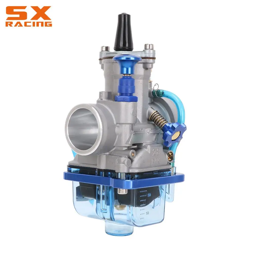 Motorcycle Universal Carburetor For Keihin PWK 21 24 28 30 32 34 MM 2T 4T Blue transparent cover bowl With Power Jet Dirt Bike