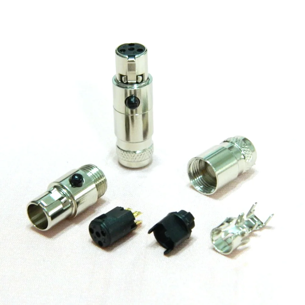 Conector xlr fêmea de 4 pinos, alta fidelidade, 1 peça, adaptador para soquete de áudio, fone de ouvido lcd234