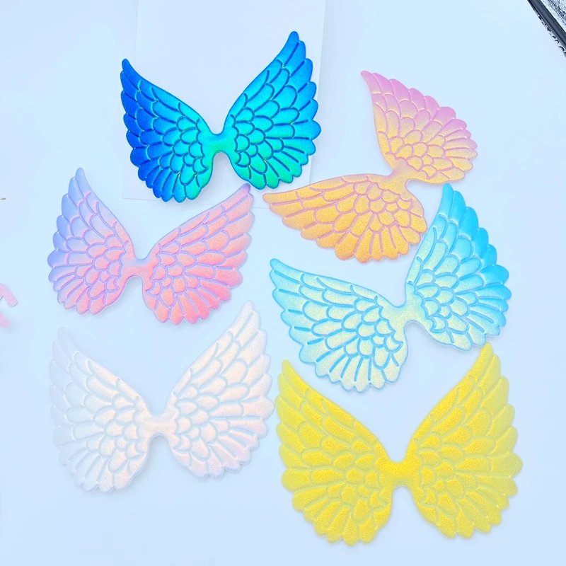 6Pcs 84*105mm Colorful Angel Wing Appliques Kid DIY Patch And Baby Headwere Accessorie