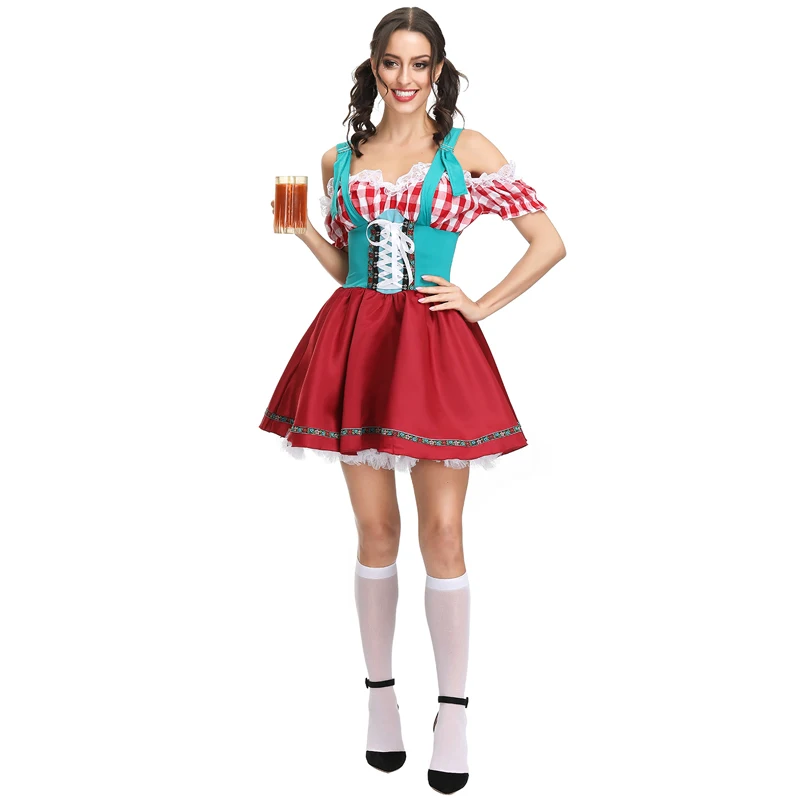 

Oktoberfest Clothing Beer Girl Costume Halloween COS Dress Costume Beer Festival Dress Suit Female Clothes