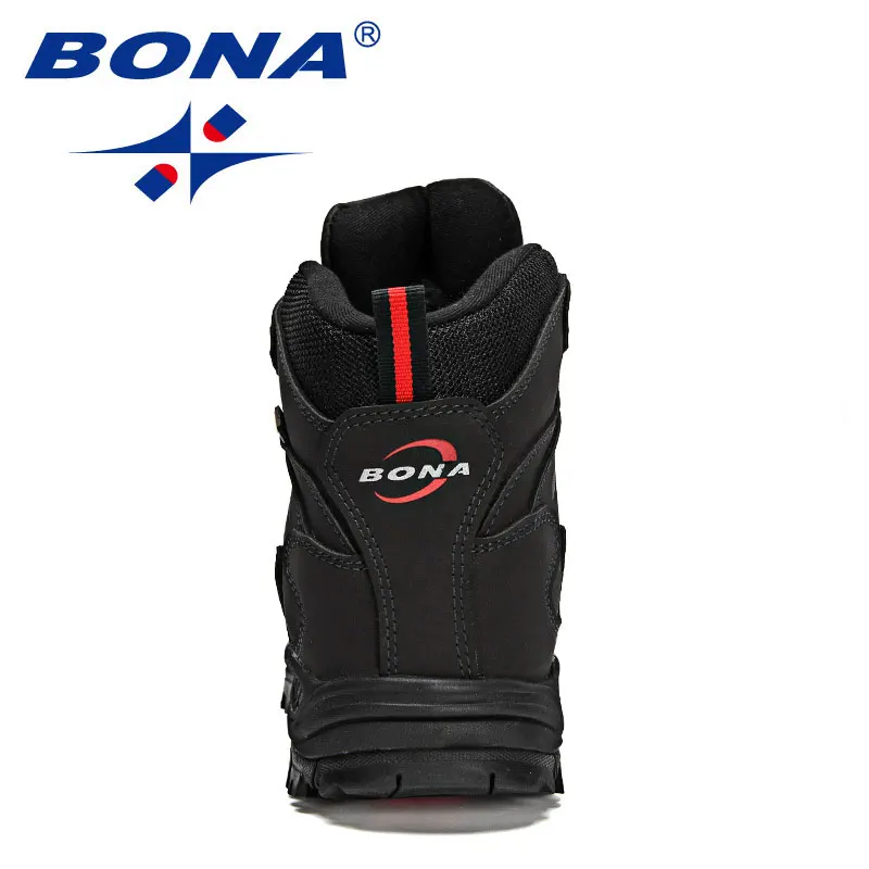 Bona 2022 novos designers marca inverno botas de pelúcia homens botas de neve quente tornozelo homem ação alta qualidade couro tênis mansculino
