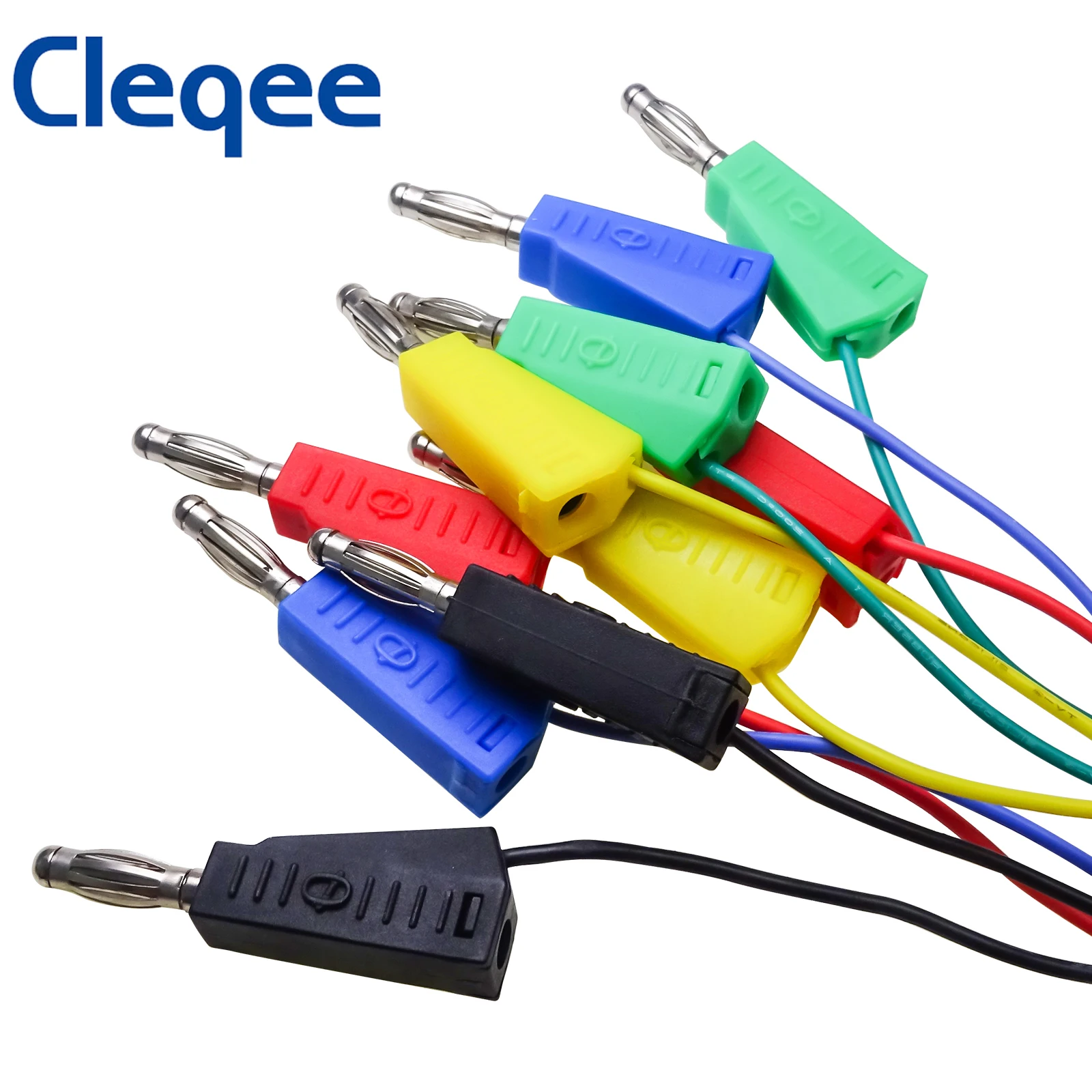 Cleqee 10PCS Dupont Male Female Head to 4mm Stackable Banana Plug Jumper Wire for Breadboard PCB DIY Kit P1530 P1532