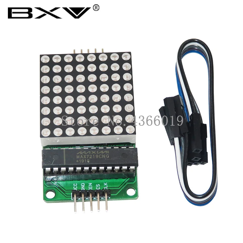 MAX7219 Dot Matrix Module DIY Kit 5V Interface 8 x 8 Single-Chip MCU LED Display Control Module Finished Product with 5pcs Jumpe