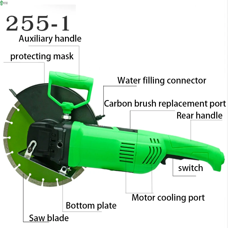 10 inch slot machine Large angle grinder Concrete wall dust free slotting Stone cutting machine