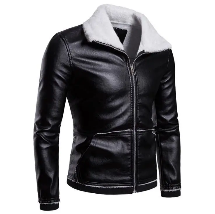 Hot 2020 new Brand men's jacket Winter lapel casual lamb hair leather clothes male plus size thick Warm Coat