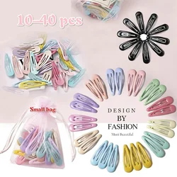 10-40Pcs/Lot Sweet Candy Color Snap Hairpins BB Barrettes Cute Multi Color Hair Clips Hair ornaments for Girls Kids Women Hair A