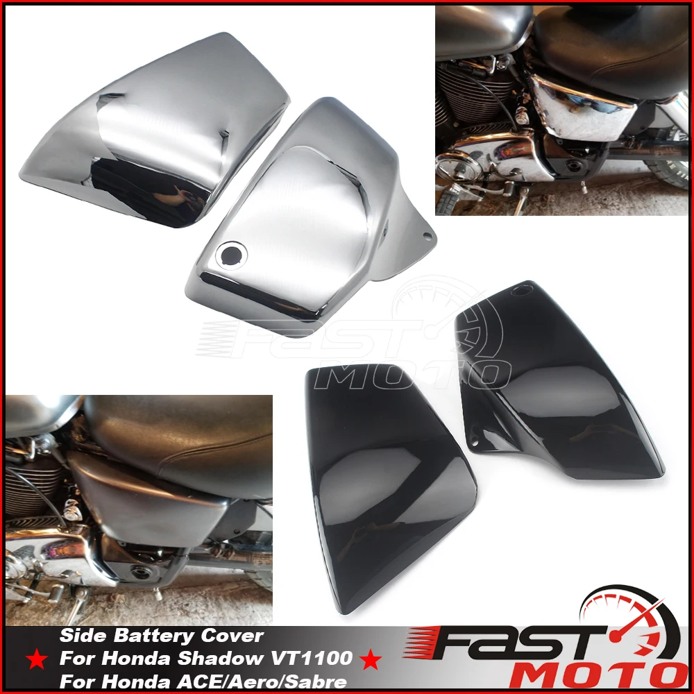 

Motorcycle ABS Plastic Left Right Side Battery Fairing Covering Battery Cover Shell For Honda VT1100 Shadow ACE Aero Sabre 99-08