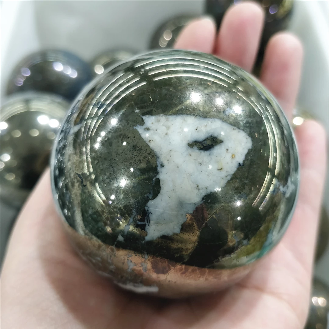 Dropshipping Natural Iron Pyrite Sphere Mineral Ball Crystals Indie Jewelry God Of Wealth Feng Shui Accessories Room Decorations