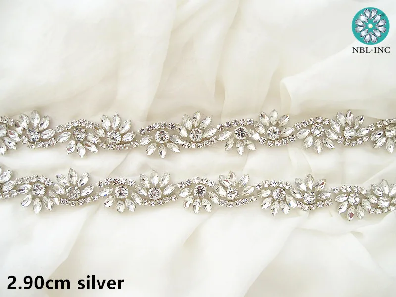 ( 1 yard) Rhinestone bridal belt wedding trim gold diamante wedding dress belt crystal wedding sash for wedding dress WDD0360