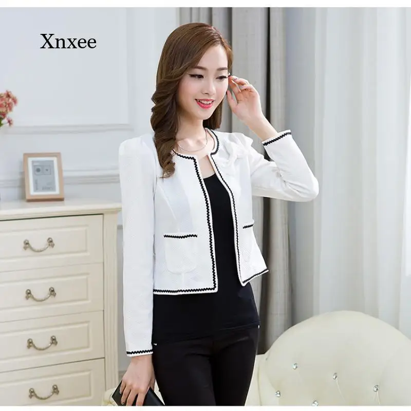 Winter Women's Candy Color Women's Blazer Cardigan Cardigan Without Button Bow Decoration Short Blazer Short Coat Long Sleeve Sh