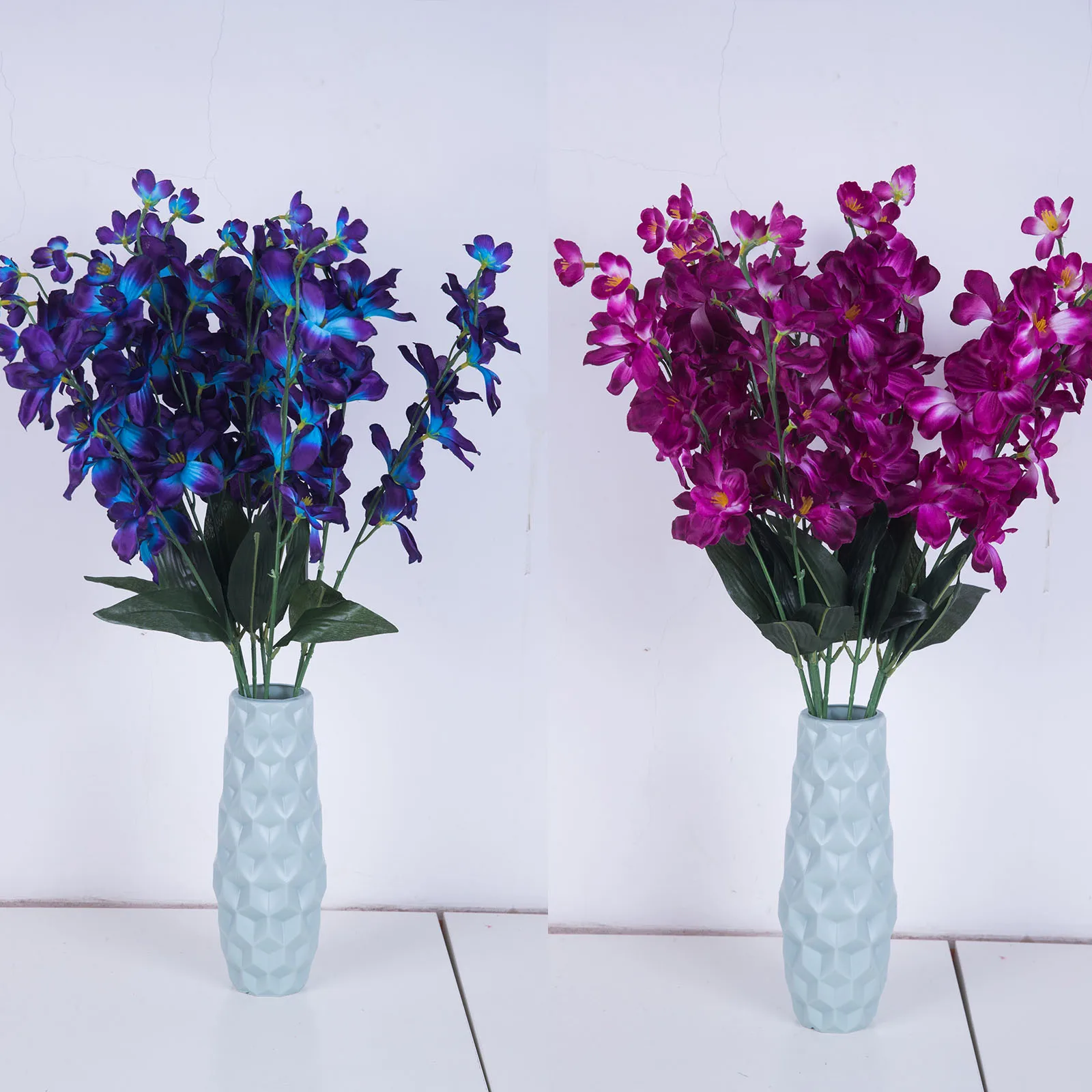 Turquoise Orchids Silk Flowers Fresh-looking Beautiful 69cm Plastic Natural Durable Wedding Dinning Home Restaurant Decoration