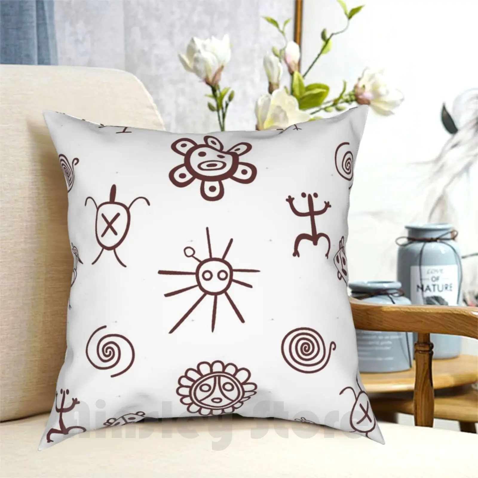 

Set Of Taino Puerto Rico Brown Pillow Case Printed Home Soft DIY Pillow Cover Puerto Rico Taino Taino Puerto Rico Tainos