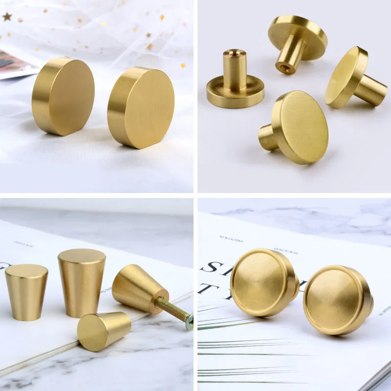 KAK Brass Furniture Handles Copper Cabinet Knobs Wardrobe Dresser Drawer Knobs Kitchen Cupboard Chinese Style Door Handle Pulls