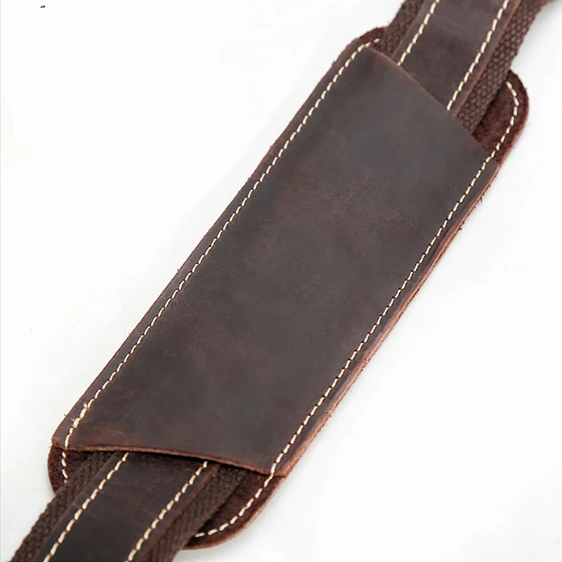 High Quality Crazy Horse Leather Shoulder Strap Genuine Leather Straps For Travel Bag Briefcase Bag strap for Handbags