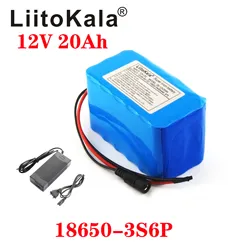 LiitoKala 12v 20Ah bateria litowa 20ah wysoki prąd o dużej pojemności 20000mAh lampa ksenonowa silnik zapas tlefo bateria 12.6V3A