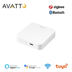 AVATTO Tuya ZigBee Smart Gateway Hub,Bluetooth Zigbee Multi-mode Bridge Wireless Remote Controller Works with Alexa Google Home