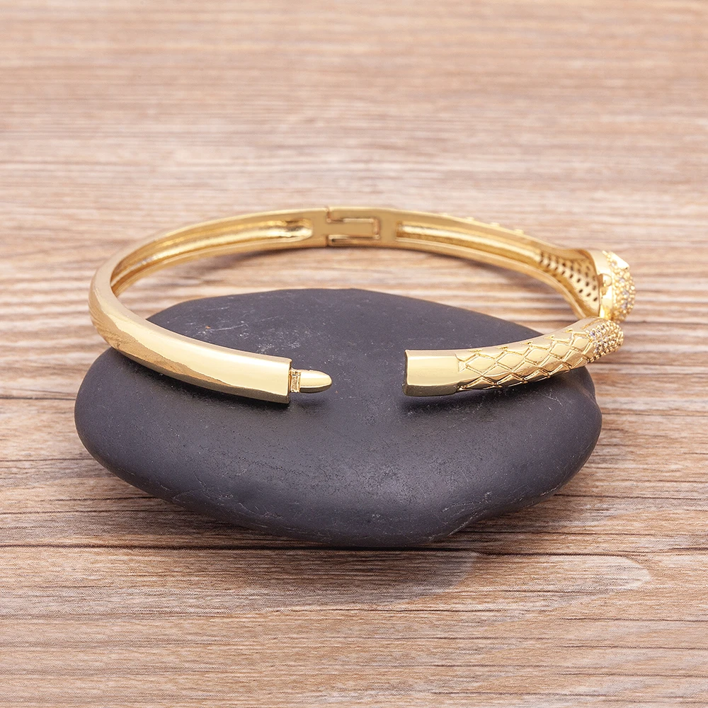 جديد وصول الأوروبية والأمريكية موضة النحاس مكعب الزركون الكفة قابل للتعديل ثعبان الإسورة مجوهرات غرامة حفل زفاف هدية #3