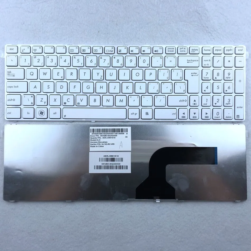 Клавиатура для ноутбука ASUS K52J N50 K52 A53 G60 N73 F50 N61 G72 G51 N71 N53 F50N F50Q F50S с белой рамкой