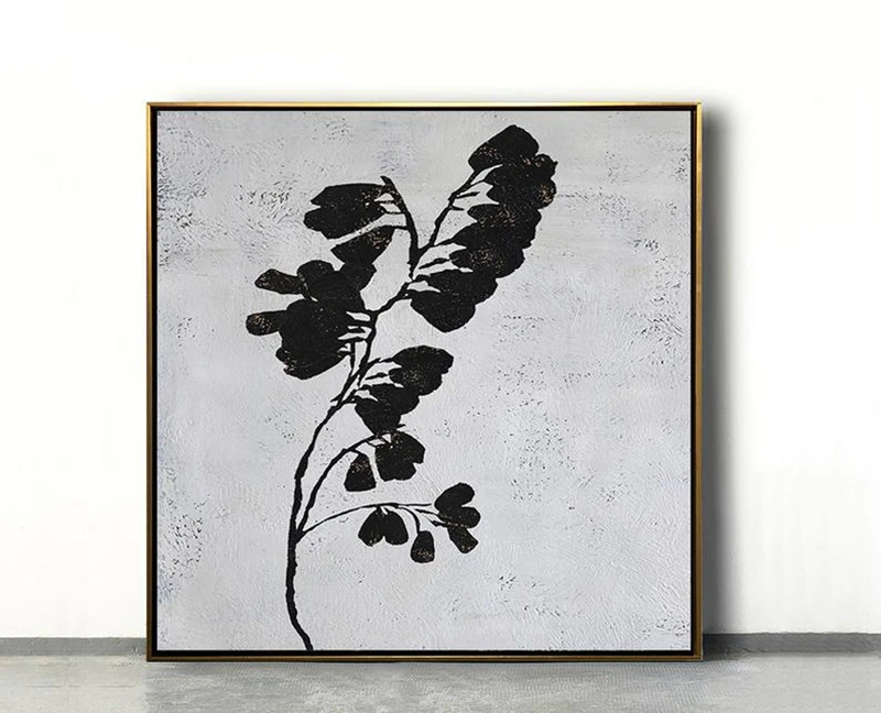 

Abstract Flower Painting on Canvas, Wall Art Decor, Minimalist Painting Flower Art Large Floral Painting