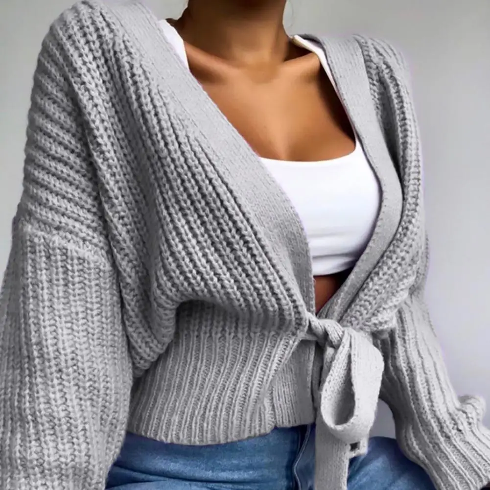 

Popular Casual Sweater Knitted Sweater Sweater Cardigan Solid Color V Neck Sweater for Gathering Women Sweater