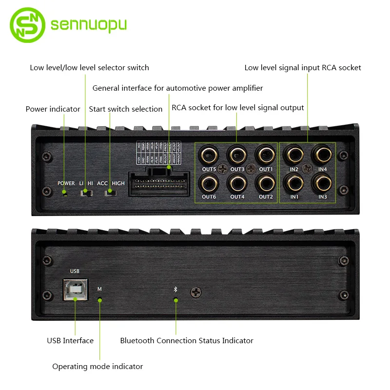 Sennuopu auto dsp verstärker 4 kanäle digitaler signal prozessor für audio