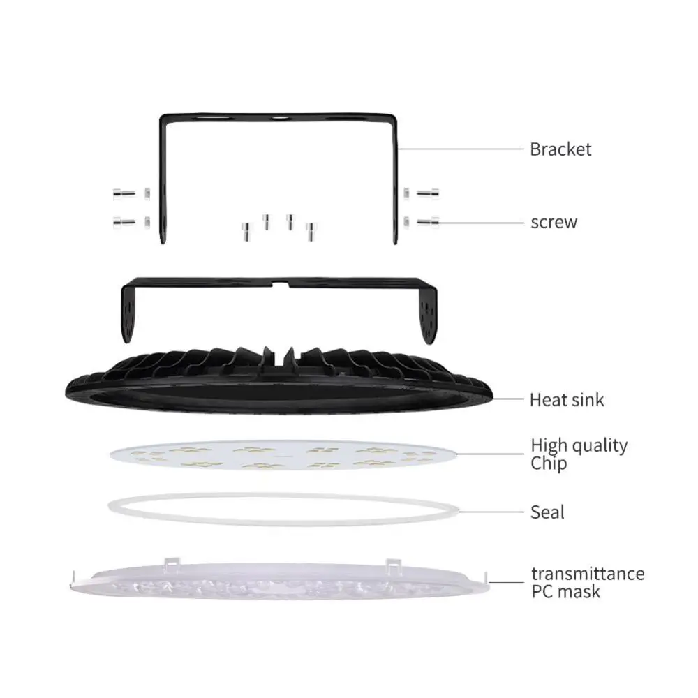 UFO LED vysoký hnědák světel 50W 100W 200W 300W 500W 220V průmyslový osvětlení obchodní dům ultratenké dílna highbay LED