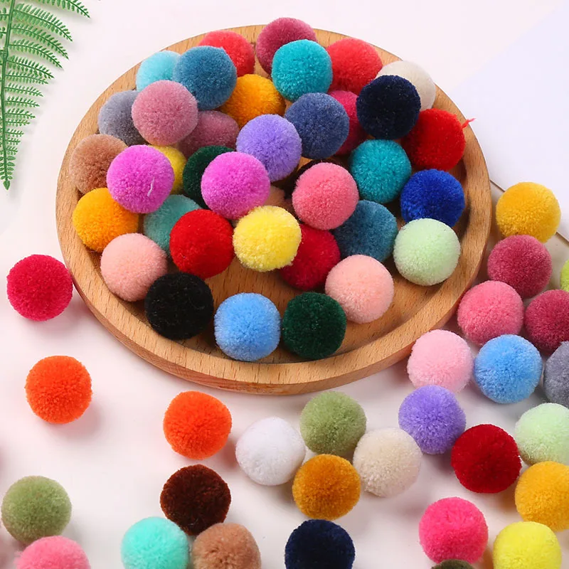 100Pcs Pompoms 15mm 20mm 25mm Soft Pompones Fluffy Plush Crafts DIY Handmade Sewing Craft Kids Toy Wedding Decor