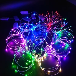 Button Battery Powered LED Mini Christmas Light Copper Wire String Lights Wedding Christmas Wreath Party Waterproof Fairy Lights