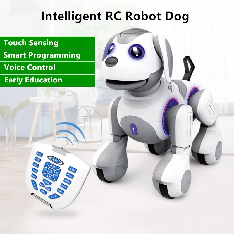 

Smart Touch Sensor RC Robot Dog Dancing Voice Control Smart Programming Kid Remote Control Puzzle Early Education Toy RC Dog Gif