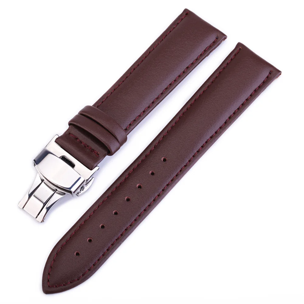 Replacement Watch Strap 12mm 14mm 16mm 18mm 19mm 20mm 22mm 24mm Watch Band Butterfly Buckle Genuine Leather Watchband