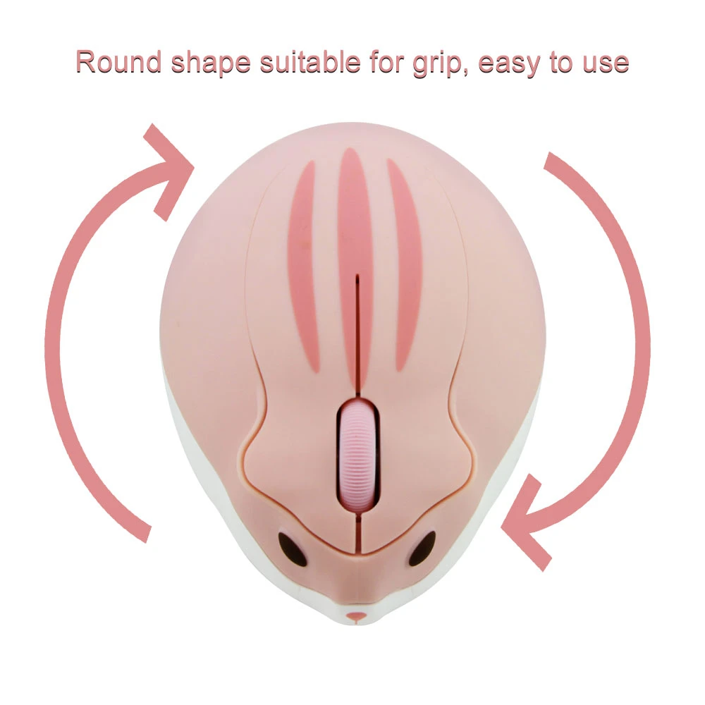 CHUYI 2.4G Wireless Mouse USB Optical Computer Mini Pink Mouse 1200 DPI Cute Cartoon Hamster Design Small Hand Mice For Girl