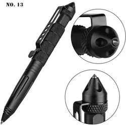 Ballpoint Pen Design Tactical Pen Multi-function Tool Aluminum Alloy Glass Knife, EDC Outdoor Survival Tool Black/Silver