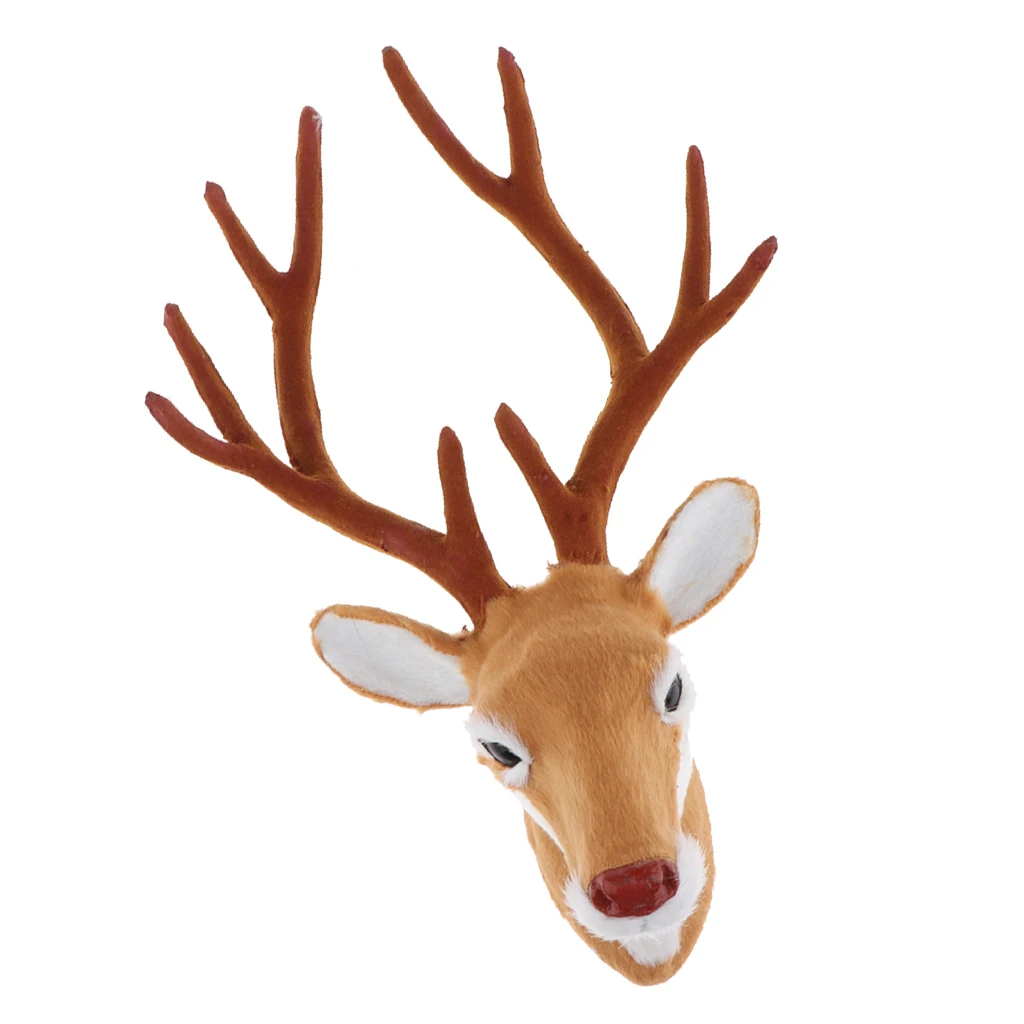 Soft Stuffed Deer Head Toy Wall Mount Hanging Decorations Toy