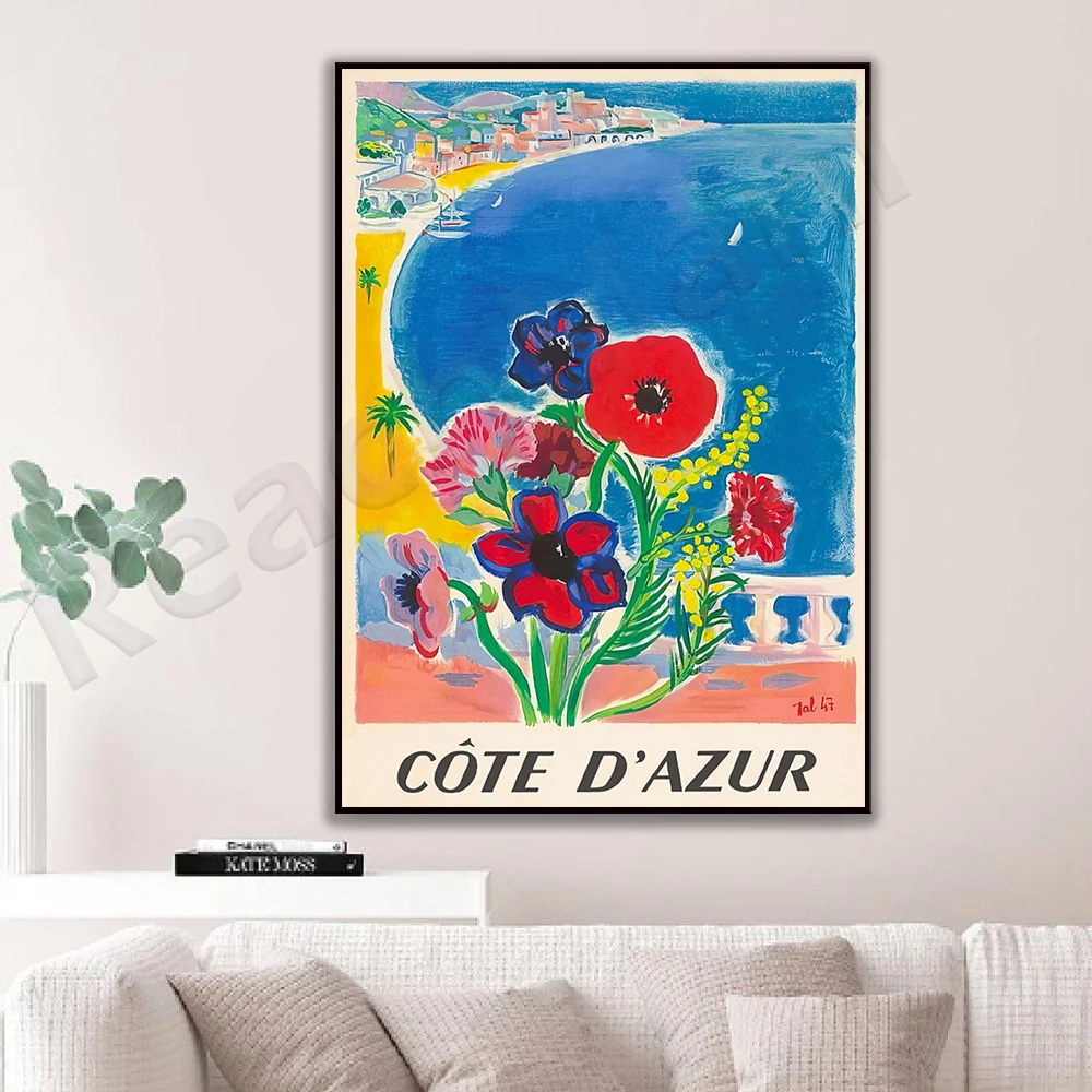Vintage posters, French prints, travel posters, destination prints, = living room decoration, beach house prints