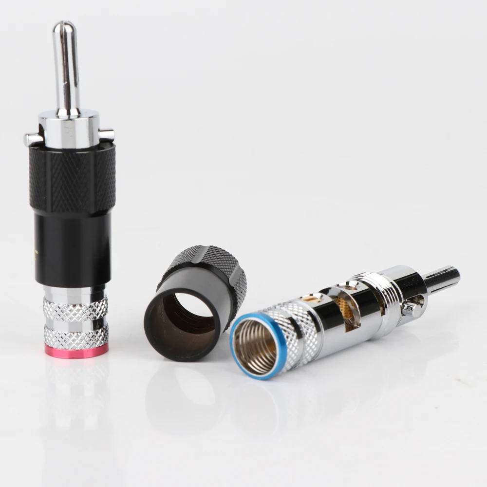 4pcs BA141Hi-end Rhodium Plated Audio Video Speaker Jack 8mm Self-locking Male Banana Plug speaker Interconnector cale connector