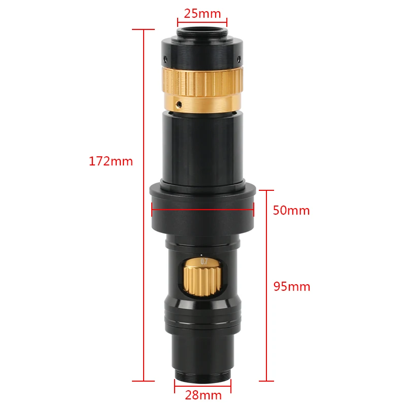 200X 400X FHD Big Depth of Field Adjustable Magnification Continuously Variable Video Microscope Camera C Mount Zoom Lens