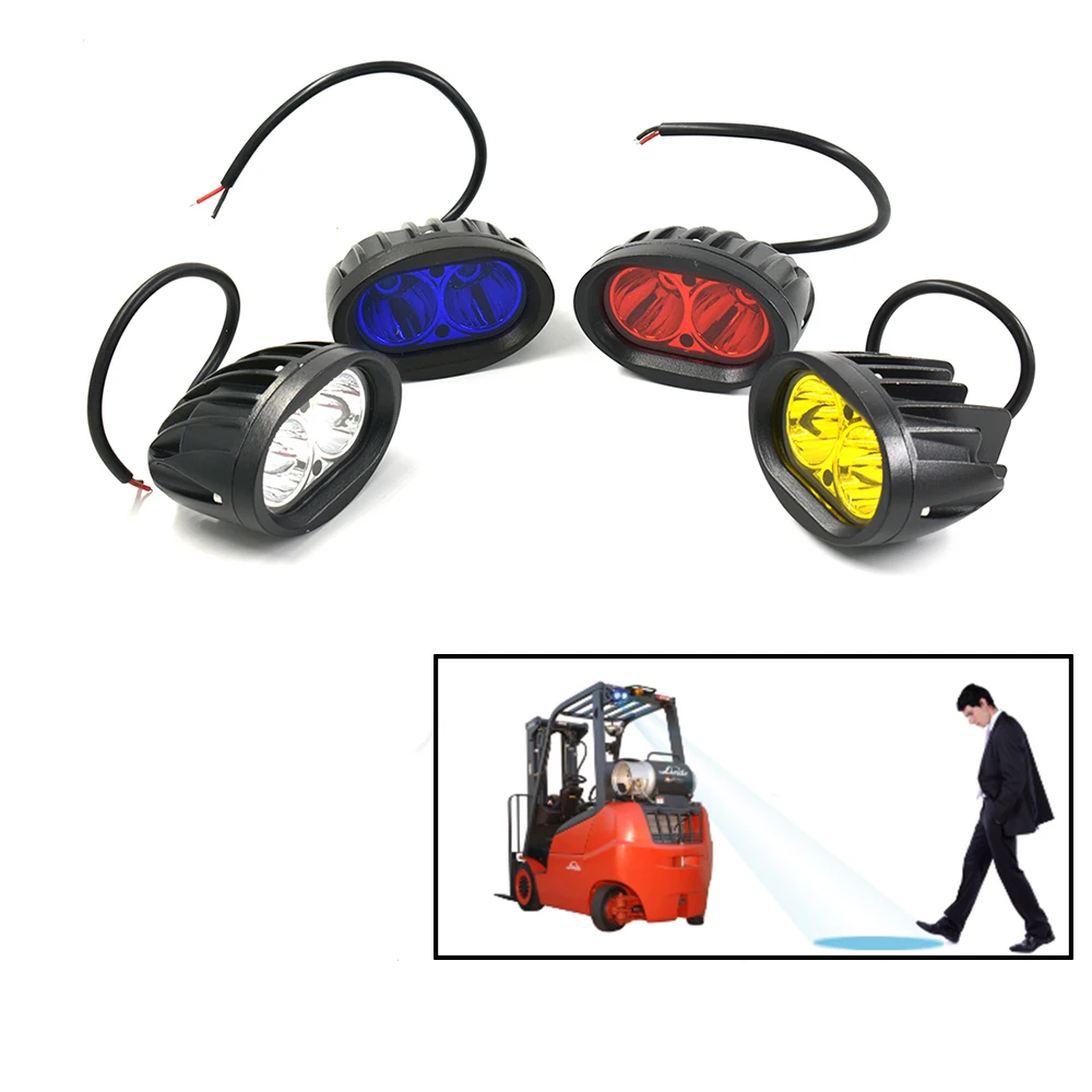 

2 pieces 20W Safety Blue point Led Work Light 10-60V DC LED forklift warning light 3" Oval Yellow Red Bule Light Forklift trucks