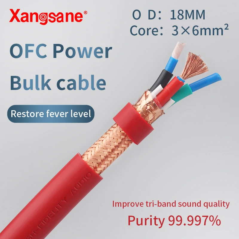 Xangsane M6 HIFI 4N Oxygen-Free Copper (OFC) Audio Bulk cable Power Cable Audiophile DIY High Quality Manual Cable