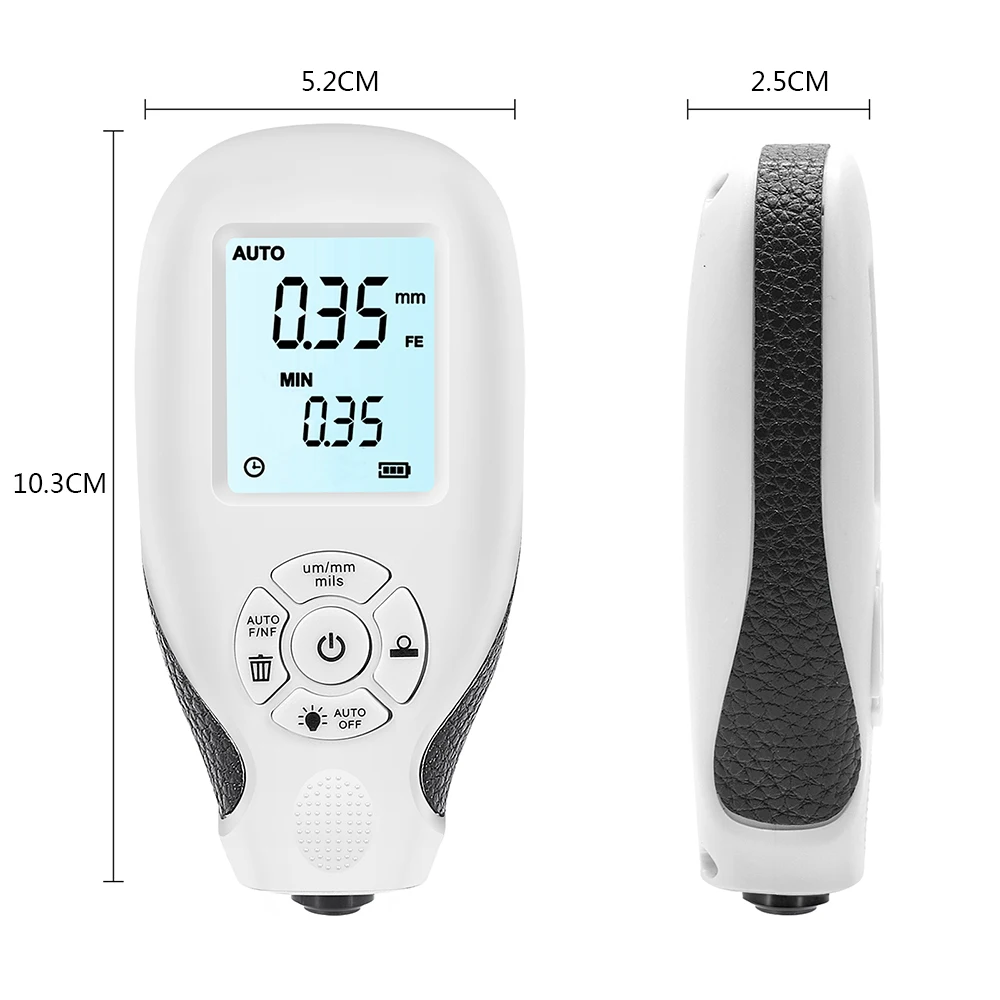 0.01mm 1mil Calibration Function For Car Automotive With Backlight LCD Display Digital Coating Thickness Gauge Thickness Meter