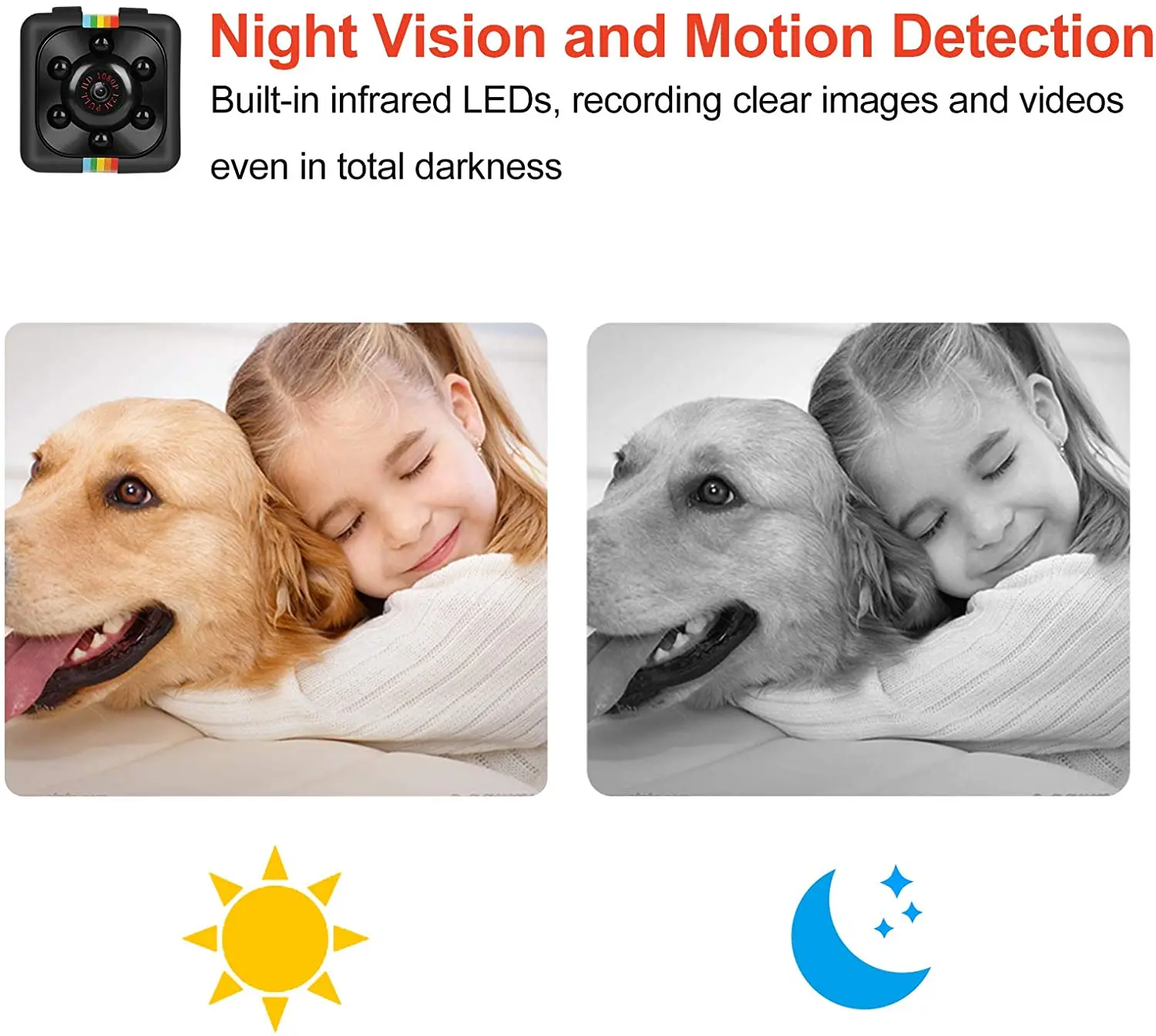 Action Camera SQ11 Car Camera Full HD 1080P Sports Car Camera Recorder 360 ruotabile 30FPS microfono incorporato visione notturna