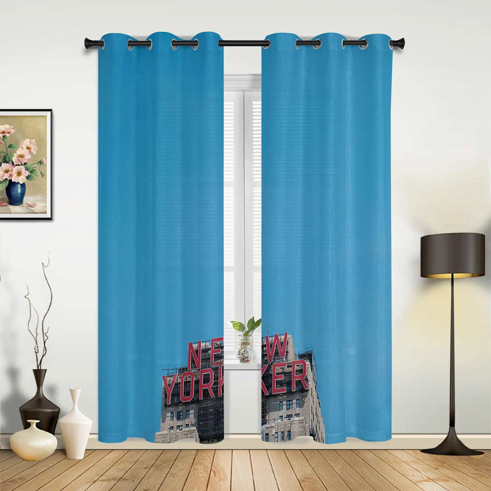 Luxury Home Curtains Building Blue Sky Simplicity For Windows Home Decoration